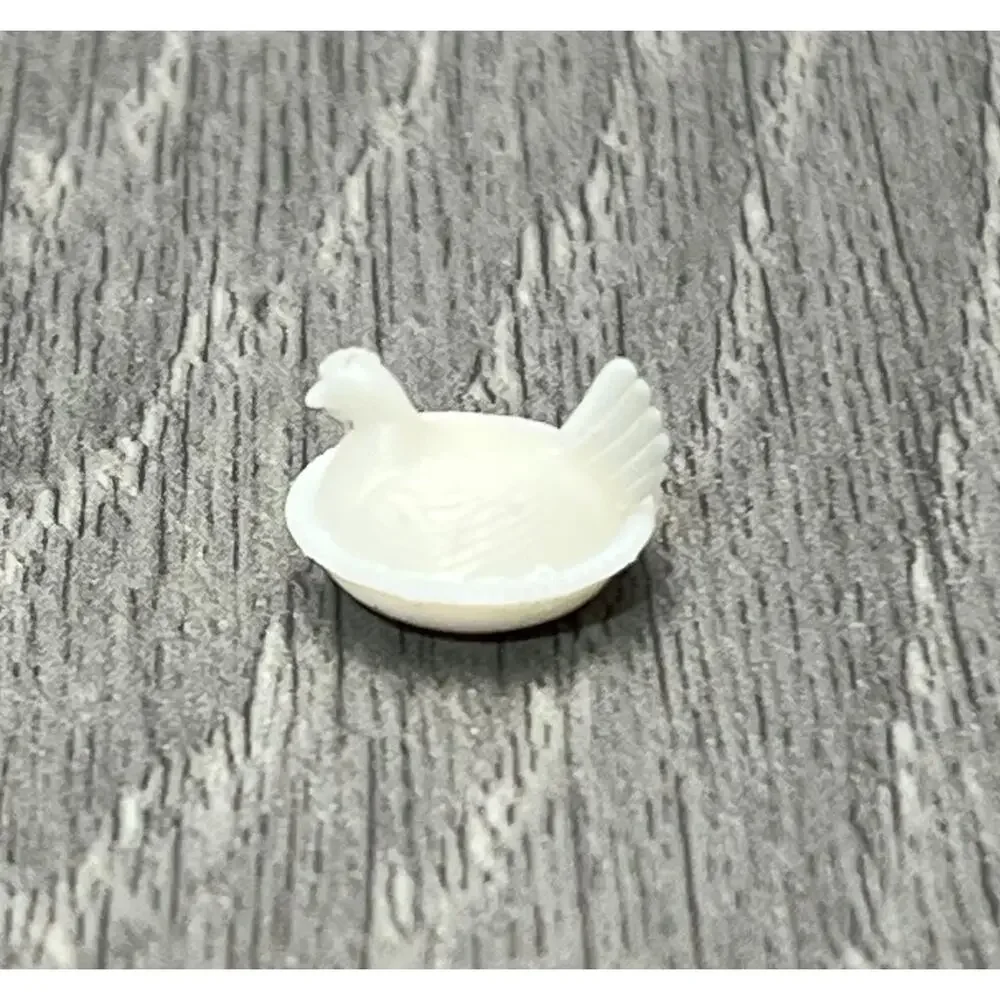 5 x Resin Dollhouse Hen On‎ Nest Covered Dish Micro Mini 1:24 Farmhouse Kitchen